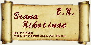 Brana Mikolinac vizit kartica